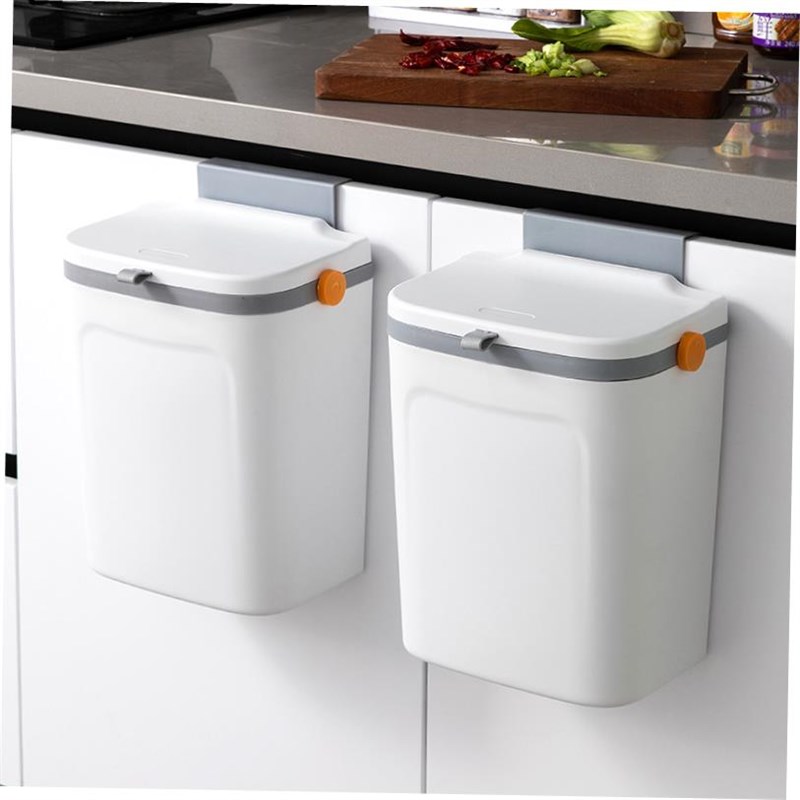 Rubbish Can Kiktchen Toilet Trash with Press Lid Garbage Bin