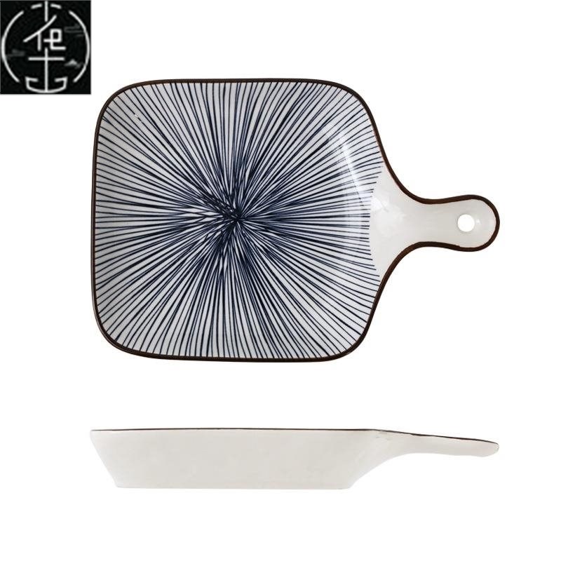 Nordic style cerapmic  plate, single handle baking tray