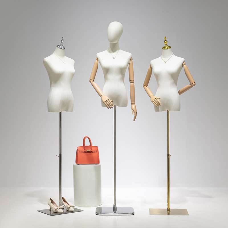 服装店模特道具女半全身女装橱窗人台衣服架子婚纱人偶模特展示架