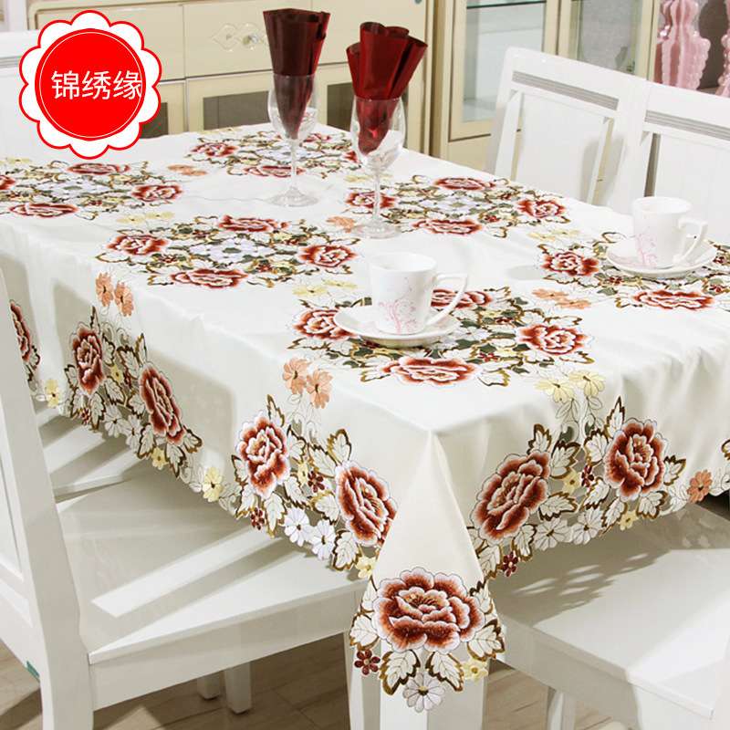 现代简约家用涤纶桌布台布 时尚印花桌布电视机盖巾 桌椅套