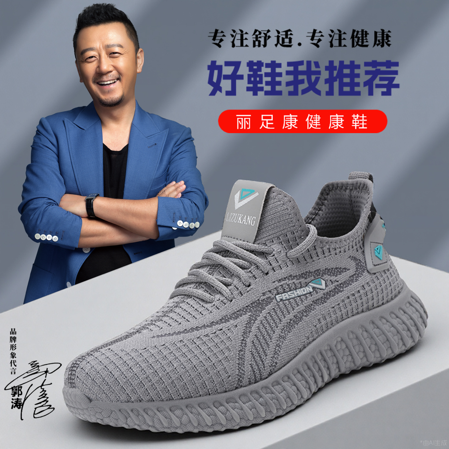 丽足康健康鞋软底软面舒适防滑