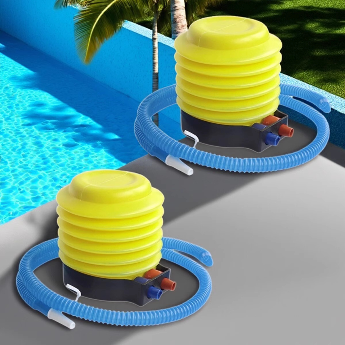 打气筒吹气球神器长条汽球手动手推式电动充气泵脚踩式游泳圈配件