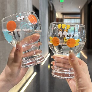 【老板娘自留款】啤酒杯个性玻璃杯女生可爱家用牛奶果汁饮料杯