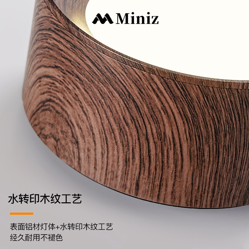 明装筒灯客厅复古新中式胡桃木纹全光谱护眼走廊过道灯玄关吸顶灯
