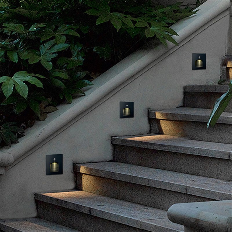 86型12v24v低压户外防水嵌入式地脚灯楼梯台阶LED人体感应踢脚灯