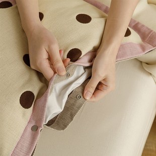 【自营】普利顿全棉枕套四层纱布纯棉枕头套一对装按扣防滑枕芯套