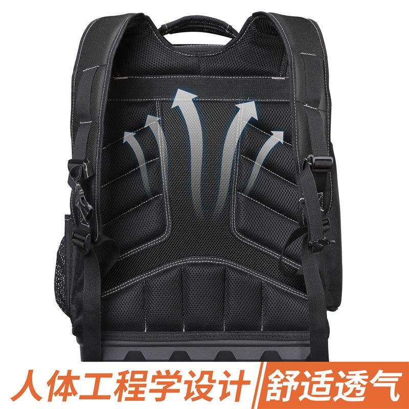 常胜客帆布结实耐用电工专用多功能维修工具双肩男大容量户外背包