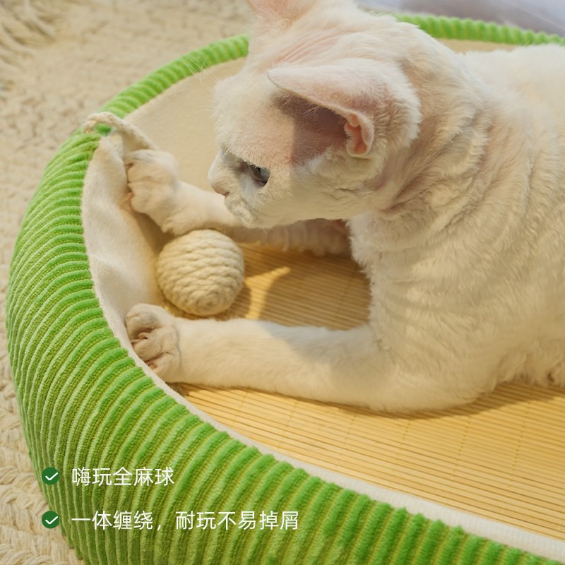 猫窝猫凉席竹编藤席夏季猫咪睡觉窝猫床四季通用猫睡垫狗床宠物床