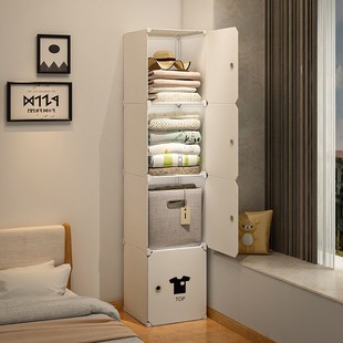 简易衣架落地防尘卧室床头柜挂衣架一体衣帽架小衣柜收纳置物架子