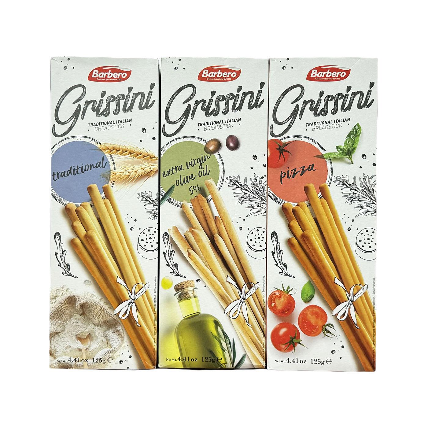 意大利进口 巴贝罗橄榄油面包条125g披萨味面包条 饼干零食糕点