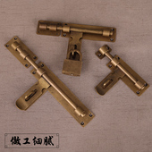 老式 纯铜大门插销门扣铜门闩 庭院户外木门锁扣古建别墅门栓锁中式