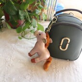 PU皮小马钥匙扣挂件毛绒小马公仔玩偶布娃娃包包挂饰书包背包饰品