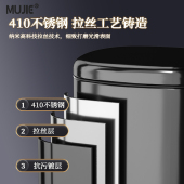 垃圾桶家用不锈钢厨房客厅大容量化妆室脚踩带盖子2023新款 商用大
