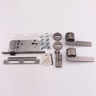 依佰利美式 现代简约通用型室内静音房门锁轻奢卧室分体锁木门把手