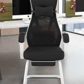 椅之澜可躺电脑椅旋转升降久坐舒适职员人体工学弓形脚网布办公椅