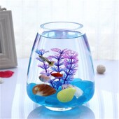 水族箱造景底砂 玻璃珠磨砂蓝色玻璃砂 玻璃球 饰品 鱼缸装