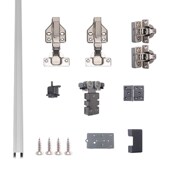 无下轨折叠门轨道橱柜地柜储物柜门折叠吊轮滑轨全套五金配件