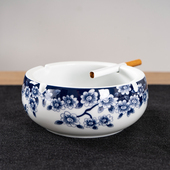 创意多功能复古 个性 时尚 实用烟灰缸青花陶瓷烟缸家用茶几潮流中式