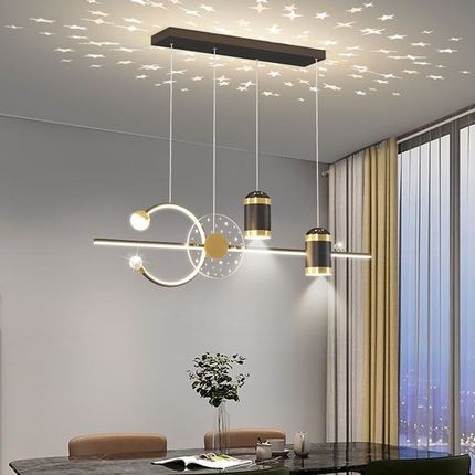 客厅led现代简约灯饰网红轻奢隐形风扇灯具个性卧室吧台餐厅吊灯3