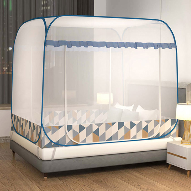 蒙古包蚊帐家用1.5m床全封闭防摔宿舍单人1.2米免安装可折叠支架