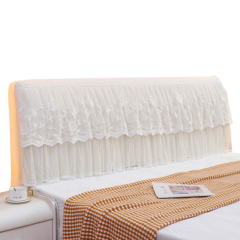 简约蕾丝床头套罩软包皮床布艺木板全包加厚床头罩保护套侧面弹力