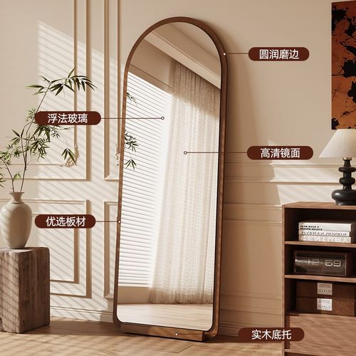 中古全身镜落地穿衣镜家用复古高级感卧室挂墙真实不变形试衣镜子