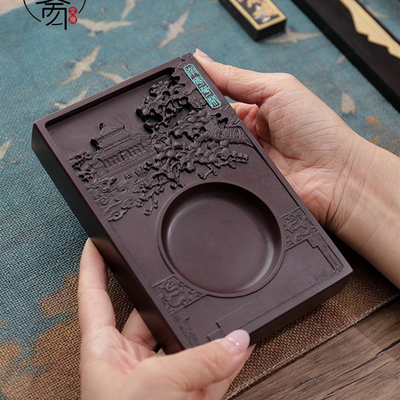 文房四宝套装专业级高档毛笔砚台毛笔架墨条端砚镇尺笔墨纸砚毛笔