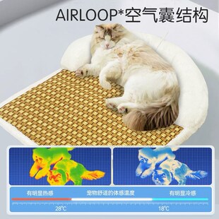 凉席可拆洗冰垫猫垫子猫咪睡觉用猫床猫沙发宠物狗窝 喵巧猫窝夏季