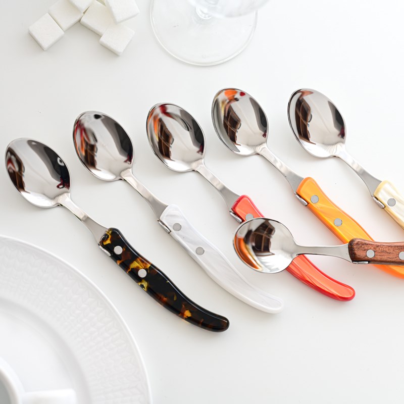 Claude dozorme狼头不锈钢汤勺饭勺彩色橄榄木家用勺正餐勺