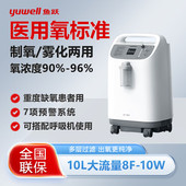 鱼跃10L医用制氧雾化一体机8F 10W孕妇老人家用吸氧大流量氧气机