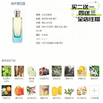 地中海花园中性淡香水小样试用装正品