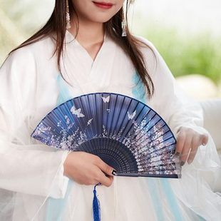 古风古典折扇舞蹈扇杭州扇女式 夏季 小扇子便携折叠中国风旗袍随身