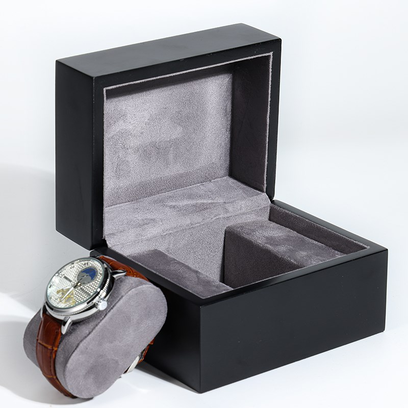 手表盒哑光黑色表盒木质首饰徽章会员卡包装盒收纳盒礼盒可定做