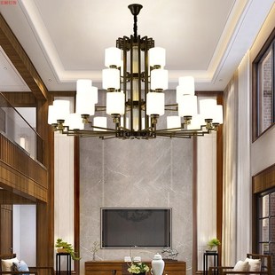 轻奢别墅多层水晶大厅大吊灯简约楼中楼挑空装饰灯客厅灯水晶吊灯