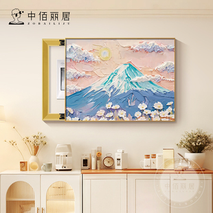 小王子电表箱装饰画配电箱2024新款奶油风肌理油画感餐厅遮挡挂画