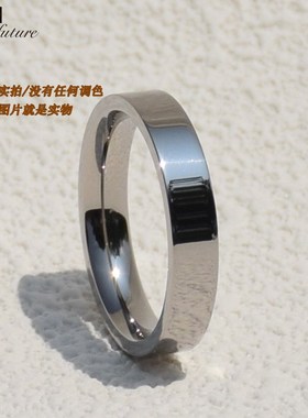 耐腐蚀纯钛戒指素圈指环情侣男女高级感个性时尚百搭纯钛指环对戒