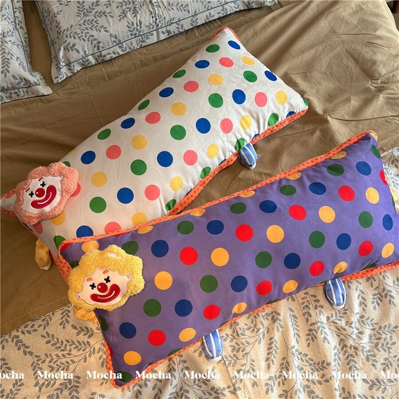 可爱小丑长条抱枕女生卧室床上侧睡夹腿娃娃毛绒玩具玩偶靠枕靠垫