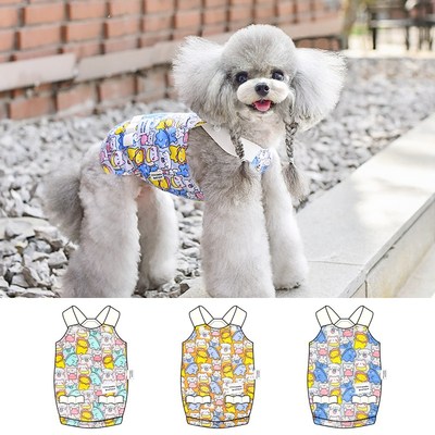 一阅心田印花四脚衣2025新款狗狗衣服小型犬泰迪夏天薄款吊带背心