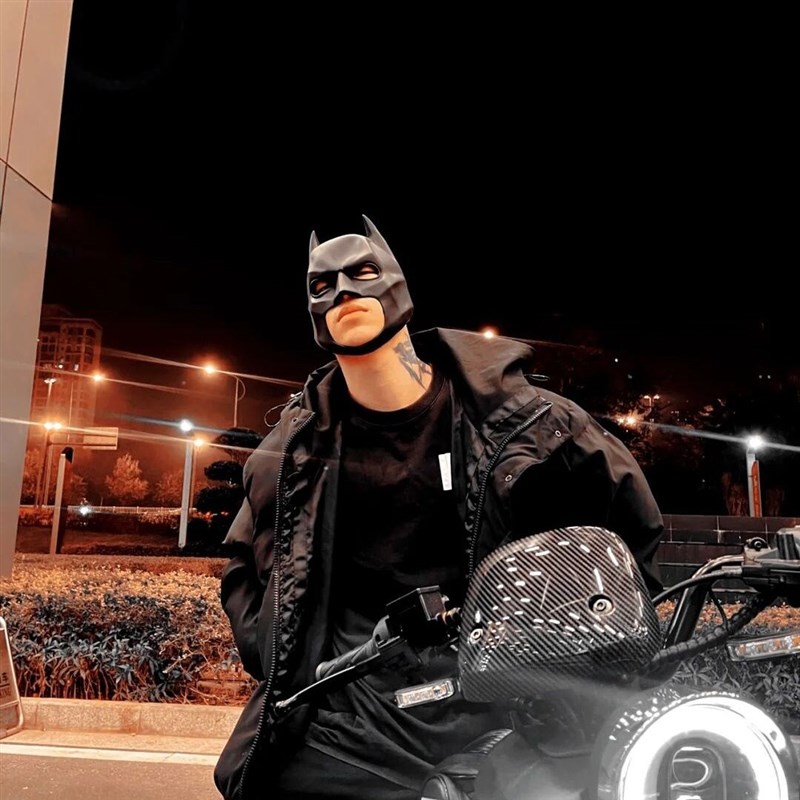 男生体育生1S蝙蝠侠头套型男潮男0M性感黑色PVC款蝙蝠侠面具头套