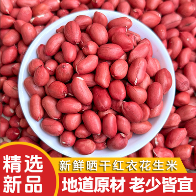 新鲜晒干红衣花生米农家自种花生