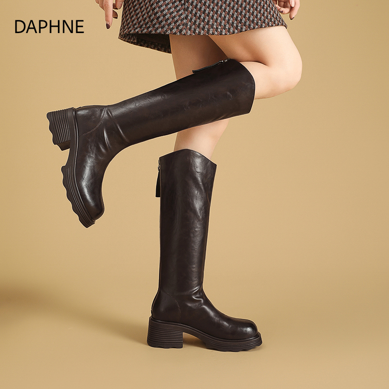 达芙妮复古长筒女秋冬新款时装靴