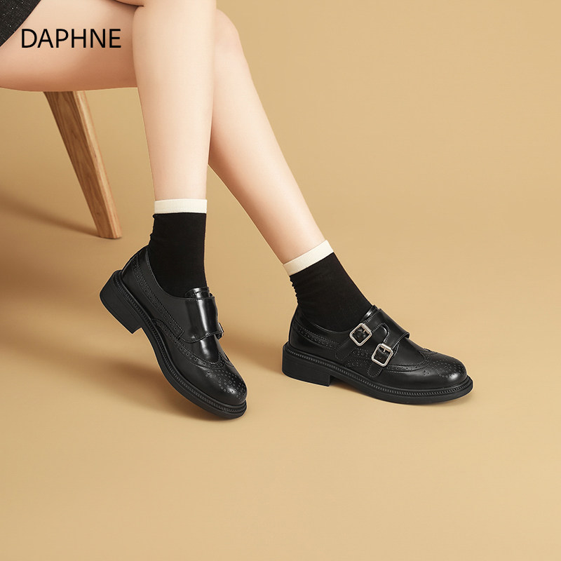达芙妮乐福鞋女2026新款春季复古浅口单鞋厚底通勤女士孟克皮鞋,女鞋,牛津鞋/布洛克鞋/德比鞋,淘宝优惠券,粉丝福利购,淘宝优惠卷