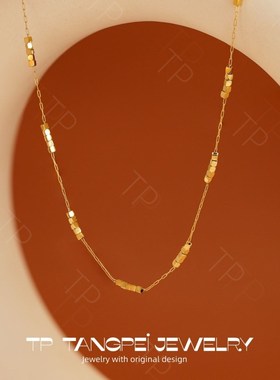 唐佩拼接串珠项链女款2025新款日常百搭轻奢小众颈链气质时尚饰品