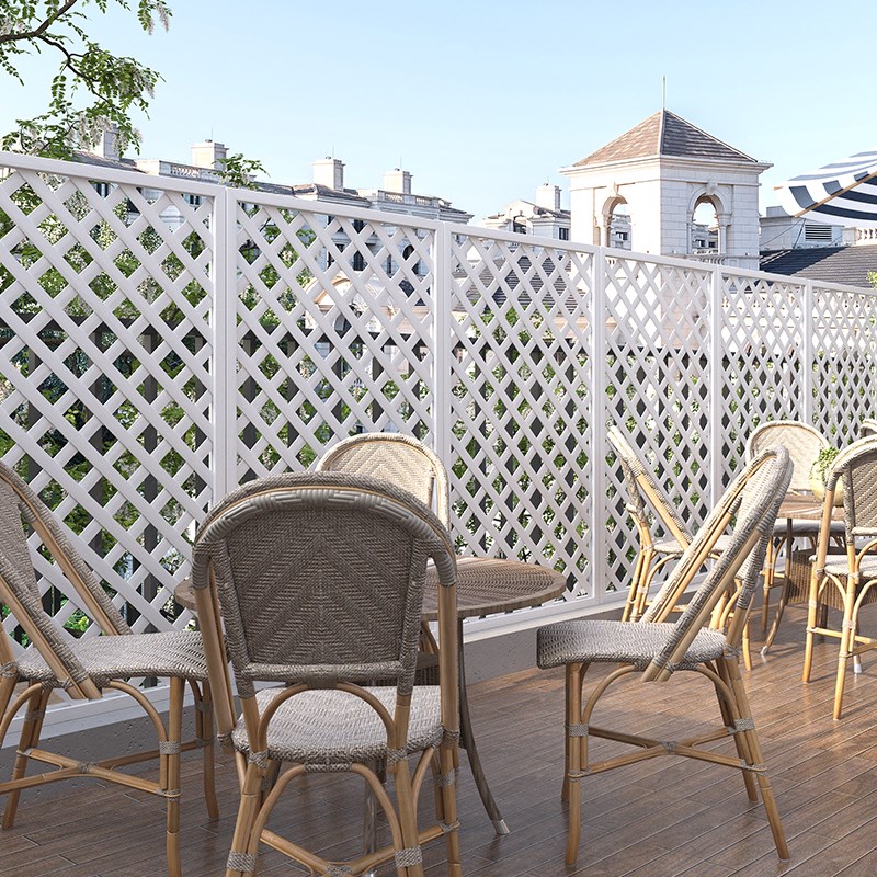 塑木栅栏围栏户外白色防腐木栅栏网格爬藤架庭院篱笆隔断花园护栏