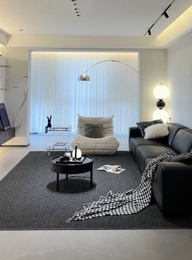 仿剑麻地毯极简黑灰色客厅地垫高端家居深色毯子商用满铺免洗擦