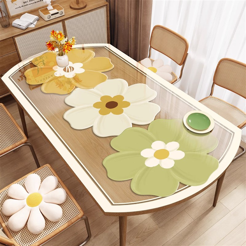 透明椭圆形桌垫免洗防水防油防烫PC软玻璃桌布茶几桌布水晶板