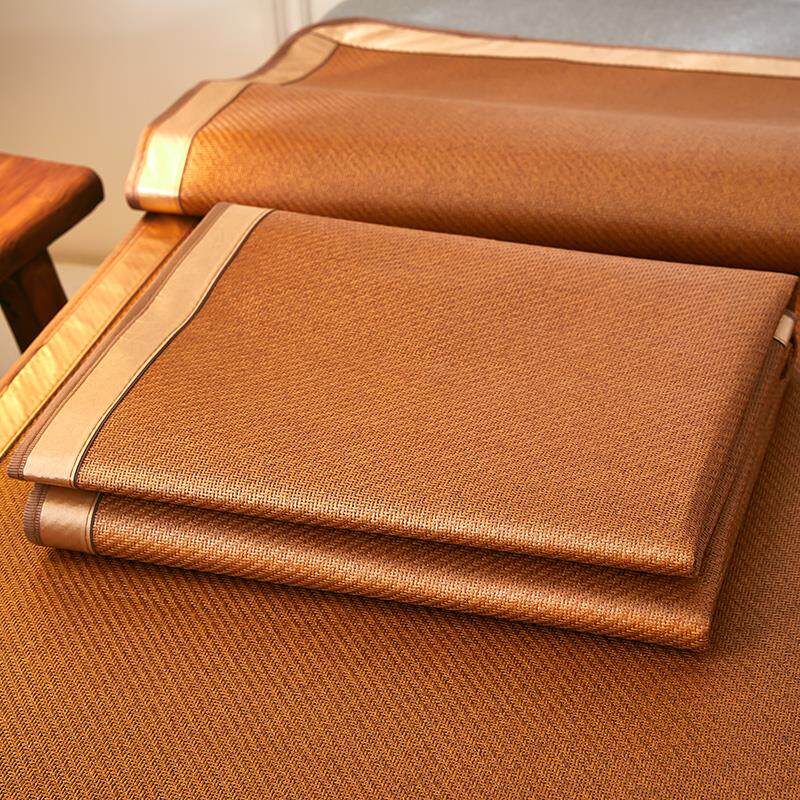 凉席藤席子学生宿舍专用床席折叠冰丝席单人家用冬夏两用草席