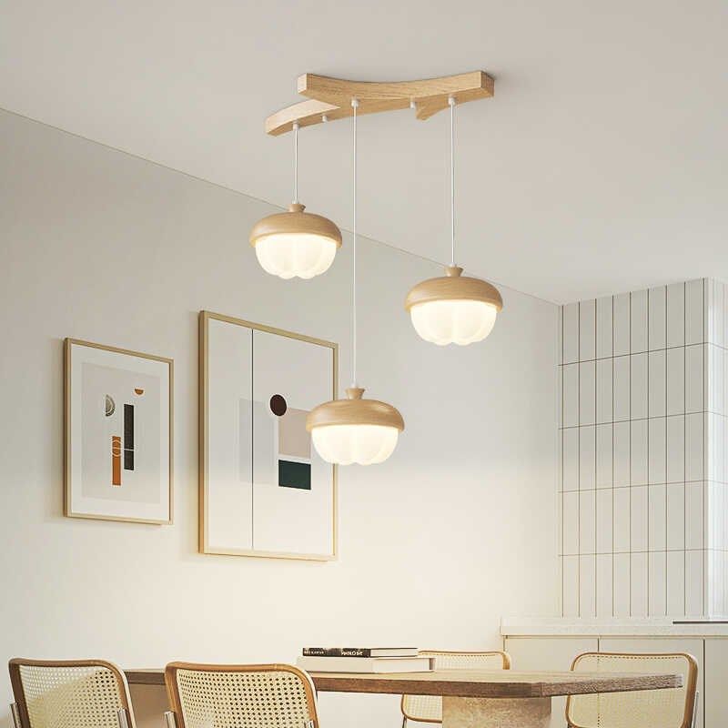 新款护眼吊灯现代创意木纹风吧台灯松果餐桌饭厅灯具,家装灯饰光源,餐厅吊灯,淘宝优惠券,粉丝福利购,淘宝优惠卷