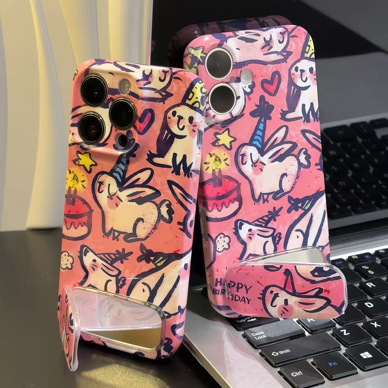 生日蛋糕兔子支架新款适用苹果17Pro手机壳iPhone16max12小米15华为mate80pura70k60nova14荣耀300x200iqoo13