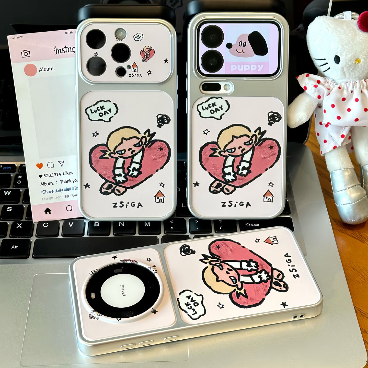 爱心嘎子姐新款适用苹果17pro手机壳iPhone16max小米17华为mate80pura70K90nova15note14荣耀500x200一加ace6